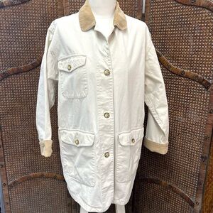 Eddie Bauer barn jacket cream utility coat cotton small
